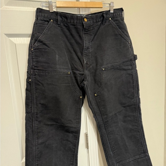 Carhartt Double Knee Black CanvasWork BLK Jeans Pants Size 36x32USA Made